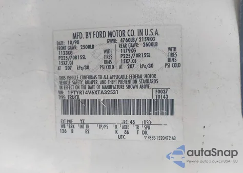 1999 Ford Ranger Xl/Xlt from USA, damaged, VIN 1FTYR14V6XTA32531